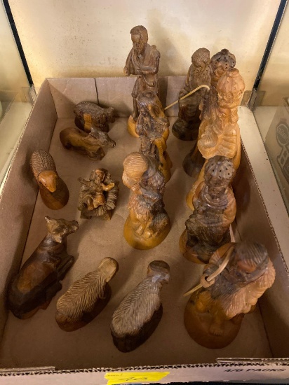 14 piece olivewood handcarved nativity set