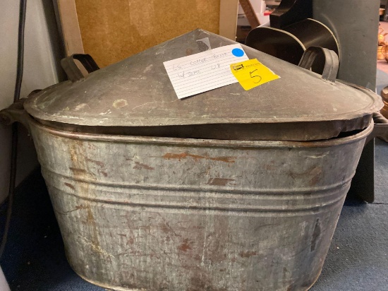 Large copper boiler with dome lid