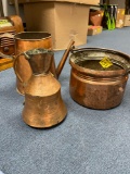 Copper watering can, pit, pitcher