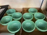 9 fire king jadeite bowls