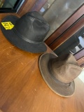 2 leather/suede mens hats