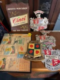 Vintage beer advertising and green stamp collection, Schmitz, Four Roses, Cinci beer