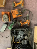 Ridgid, Hitachi drills, battery, charger , etc