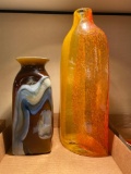 Two mid century glass vases