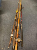 Fishing rods , Berkeley collapsing dippin stik, 2 piece pier rod roller guides, etc