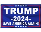 2 Trump 2024 flags 3x5, American flag banner, burlap flag