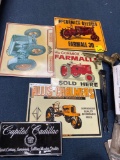 Tractor signs , brass horse, ash trays , old photos etc