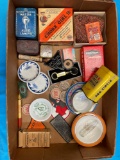 Collection of various advertising tins, signage, dishes, etc