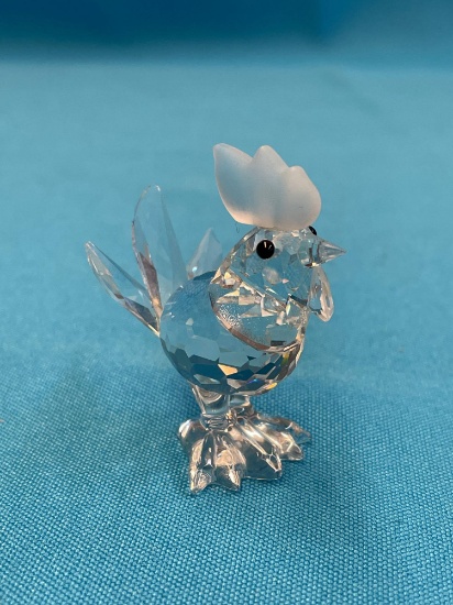 Swarovski crystal figuring with box rooster cockerel
