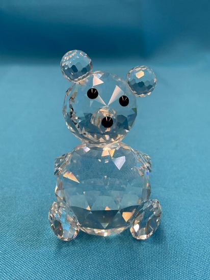 Swarovski crystal teddy bear figurine with box