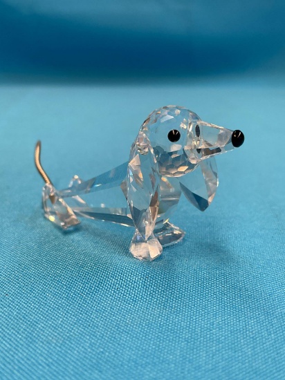 Swarovski crystal dachshund dog figurine with box