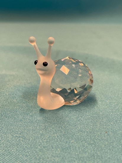 Swarovski crystal snail figurine with box