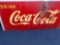 Large old metal Coca-Cola sign 67 inches by 32 inches