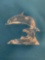 Swarovski crystal dolphin with wave