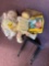 Dolls and small stool, one Cabbage Patch, other miscellaneous items