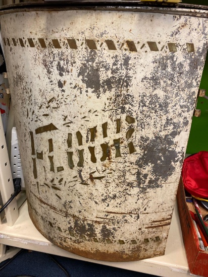 Tin corner flour bin 21 inch tall