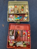 Two tackle boxes with fishing tackle