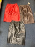 3 leather skirts