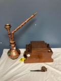 Pipe rack and tobacco Holder with pipes and hookah