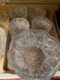Collection of cut glass, cake plate