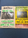 2 signs, the Rat Pack and Bob Marley