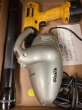 Brinkman flashlight, DeWalt drill, Euro Shark vacuum