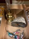 Brass light, bird x mad ornaments, polished Geode