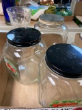 2 flats glass kitchen jars etc