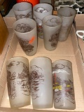 Royal Currier and Ives glass tumblers