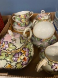 Hand painted Japan floral tea set