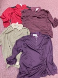 3 boxes various sizes and colors of Polo shirts