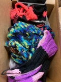 4 boxes of new scarves and hats