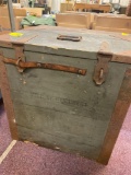Industrial wood and metal US military parts box 21 inches by 20 inches