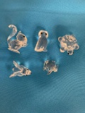 5 small Swarovski crystal animals