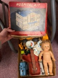Plastic Ville USA hospital kit vintage toys, Tonka grater, diecast