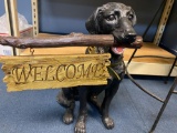 Black lab welcome sign 19 inches tall