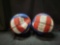Pair of autographed Harlem Globetrotters basketballs with player signatures, no COA with signature