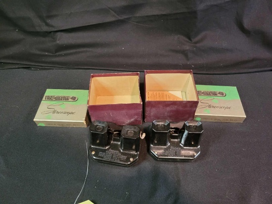2 viewmaster stereoscopes with boxes