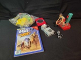 Star Wars poster page book, vintage basketball game and assorted toys