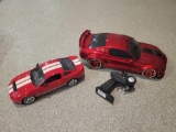 Pair of Mustang RC cars with one remote