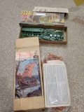 2 model kits, viking ship and San Francisco cable car