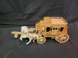 Plus brand stagecoach and some horses in plastic