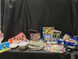 Disney Mickey hand bags, purses, album, bowls, rain poncho