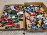 2 boxes of loose cars and motorcycles