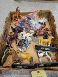 Box of assorted horses and cowboys