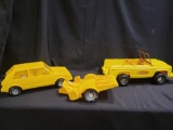 1973 Mattel sunshine family car and processed plastic car