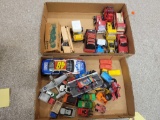 2 boxes of loose cars, model kit, plane, 4 wheeler