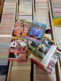 Large box of '80s and '90s ball cards, football, baseball