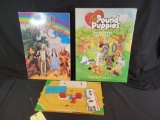 Wizard of Oz oversized book, Pound Puppies store display, partial gas station playset