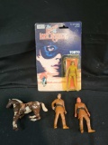 Gabriel Tonto Lone Ranger figure in packaging, and 3 loose figures